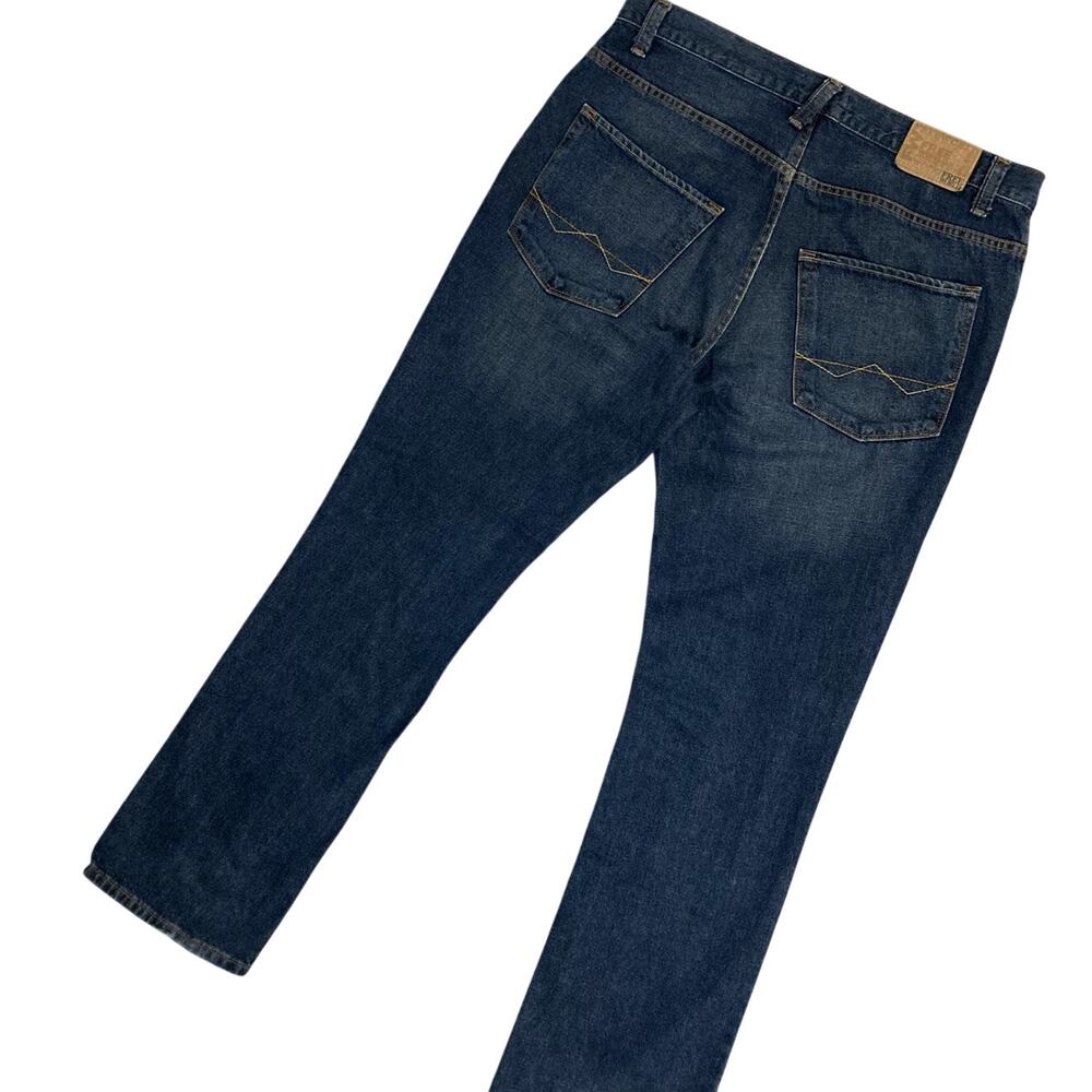Free World Night Train Jeans Mens 36x34 Blue Dark Wash Loose Straight Y2K Street